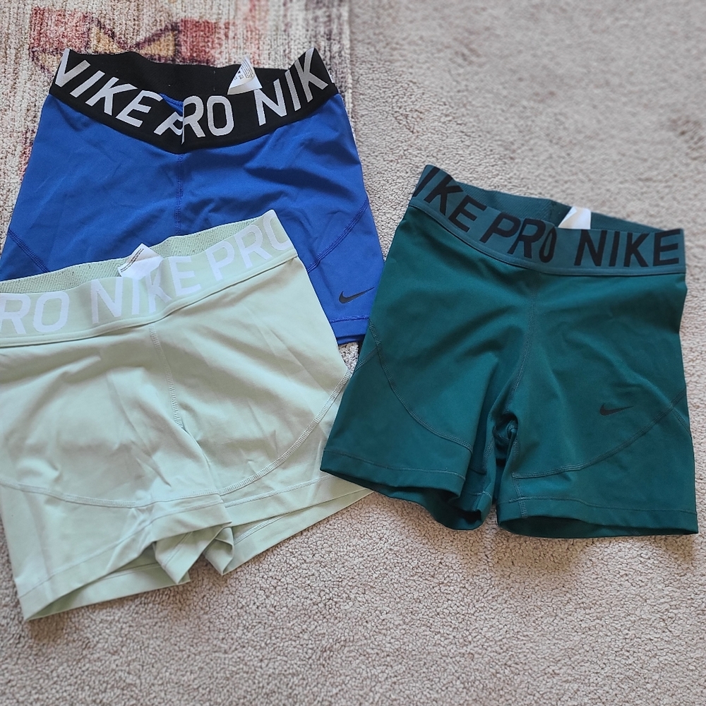 3 pairs Nike Pro shorts size medium